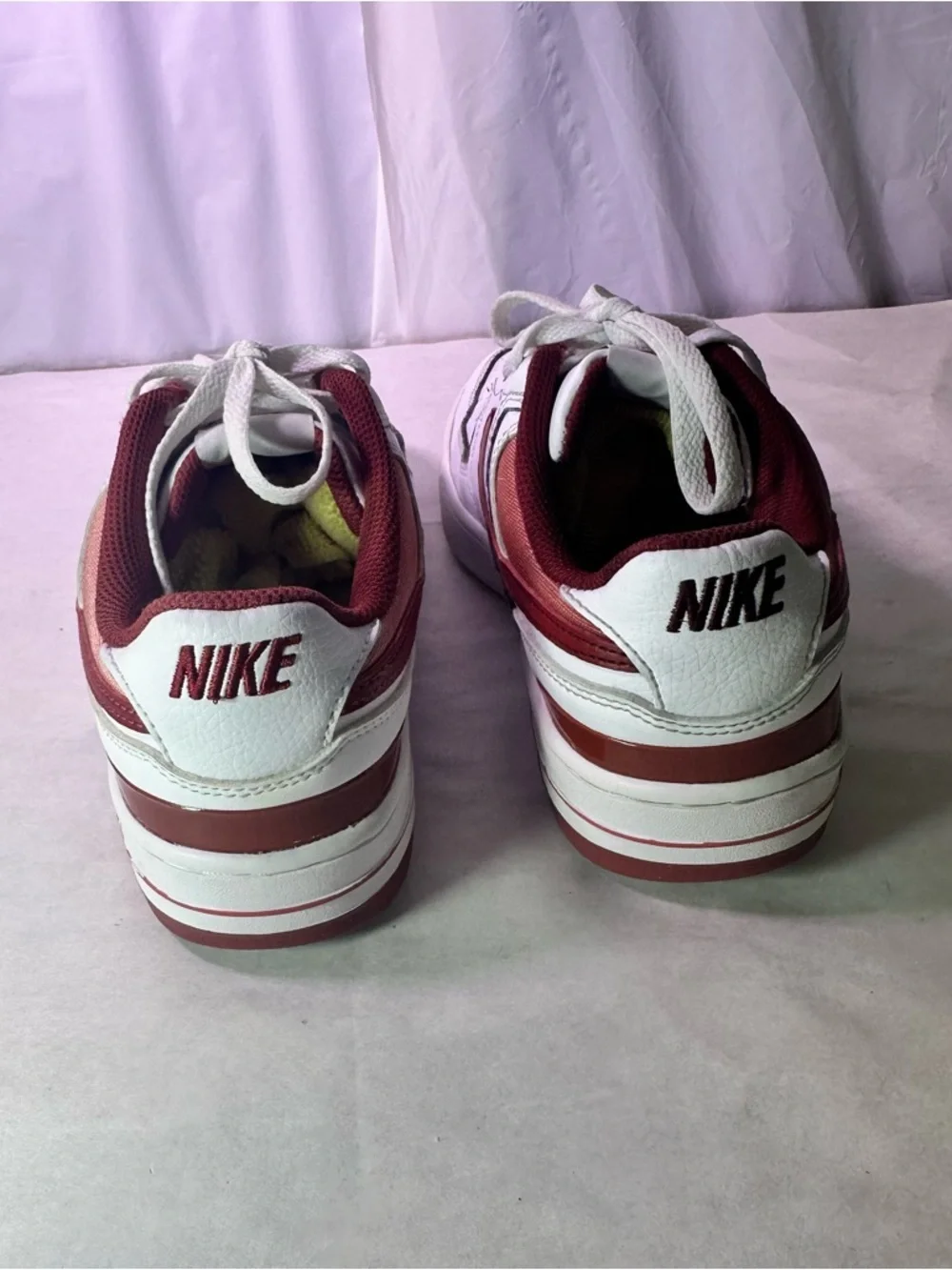 Nike Women’s White & Burgundy Low-Top Sneakers